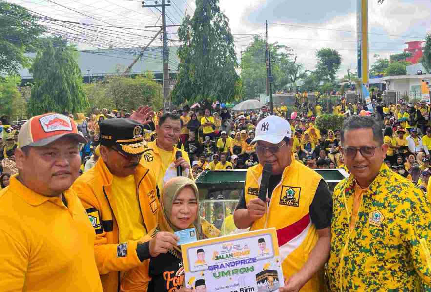 18 Ribu Peserta Meriahkan HUT Partai Golkar ke 59, di Banjarmasin Rebut 17 Paket Hadiah Umroh
