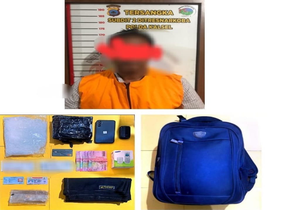 Nekat Bawa Shabu 1 Kg Dari Batam AR Dibekuk Subdit II Ditresnarkoba Polda Kalsel