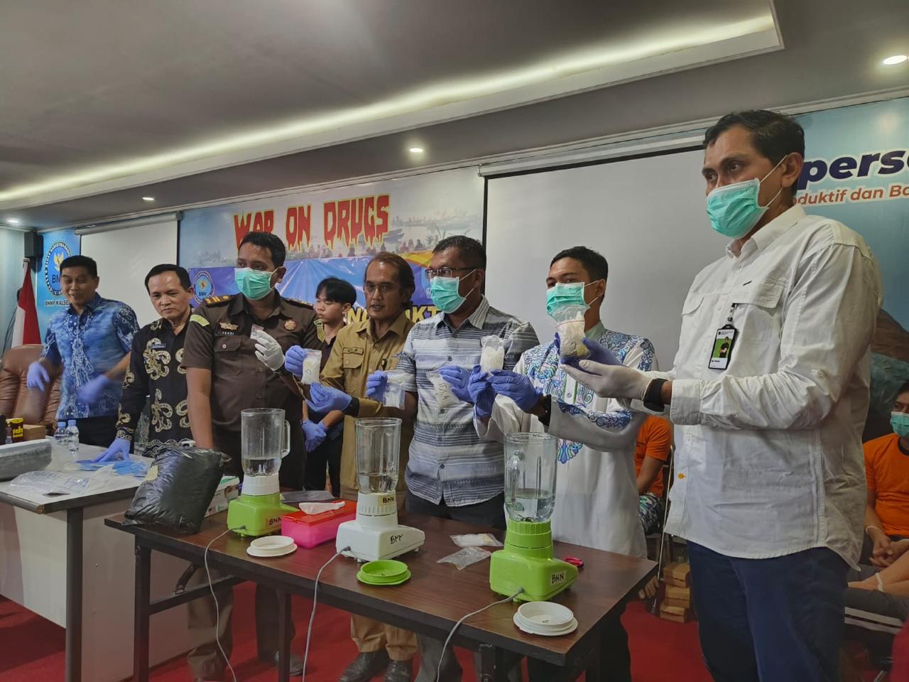 BNNP Kalsel Musnahkan Barbuk Ganja, Sabu dan Pil Ekstasi Hasil Pengunkapan Januari-April 2024